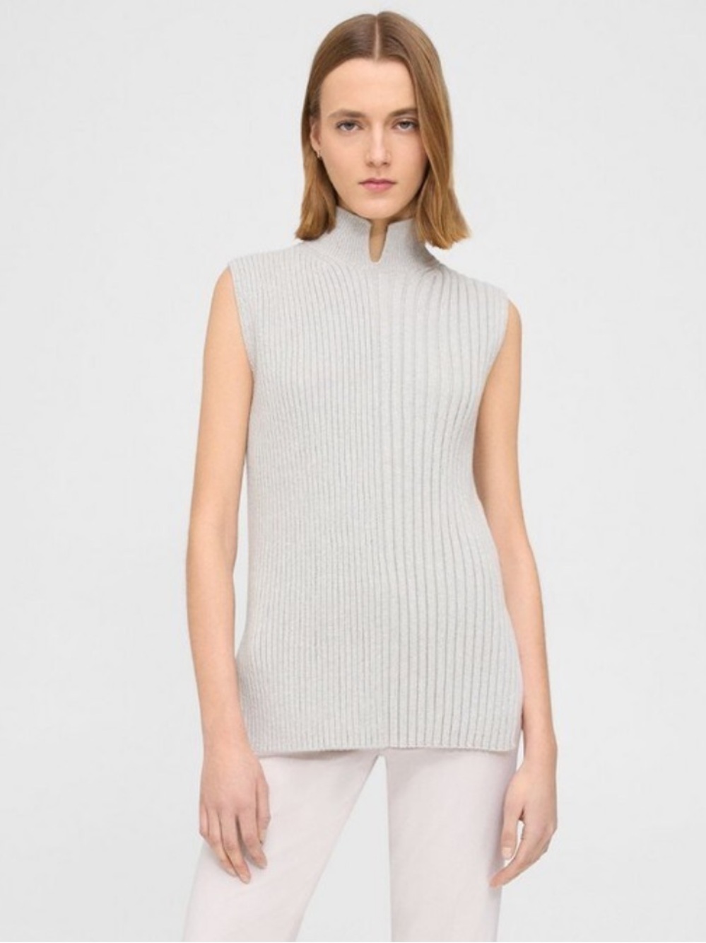 Theory Turtleneck Shell Top in Cotton-Cashmere
